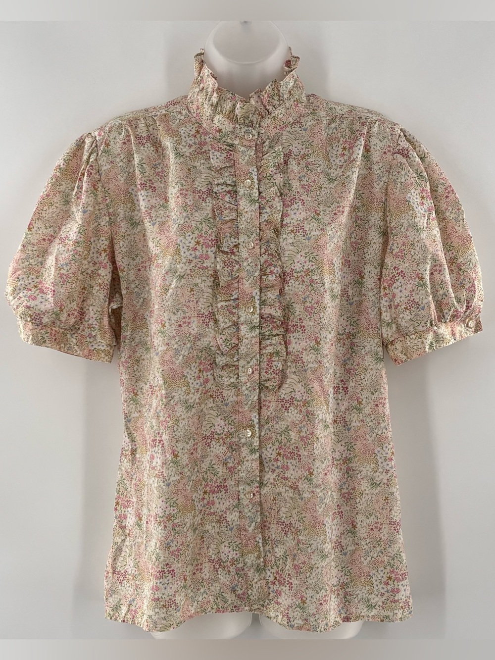 Country Suburbans Sz 8 Floral Ruffle Puff Sleeve Vintage Romantic Cottagecore